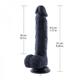HiSmith 8.3 Inch Silicone Black Dildo – Body-Safe Flexible Dildo Sex Machine Attachments